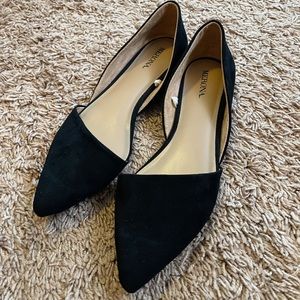 NWOT Merona black felt pointy flats size 6 classy